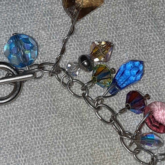 Multi-colored & Faceted Crystal Toggle Bracelet - Picture 5 of 10